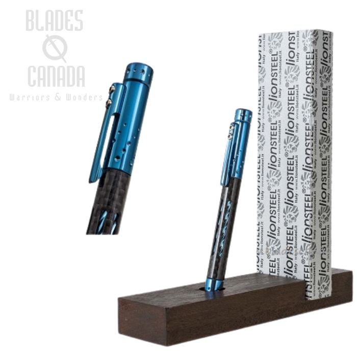 Lion Steel Nyala Pen, Carbon Fibre/Titanium Blue Shine,NY FC BLS